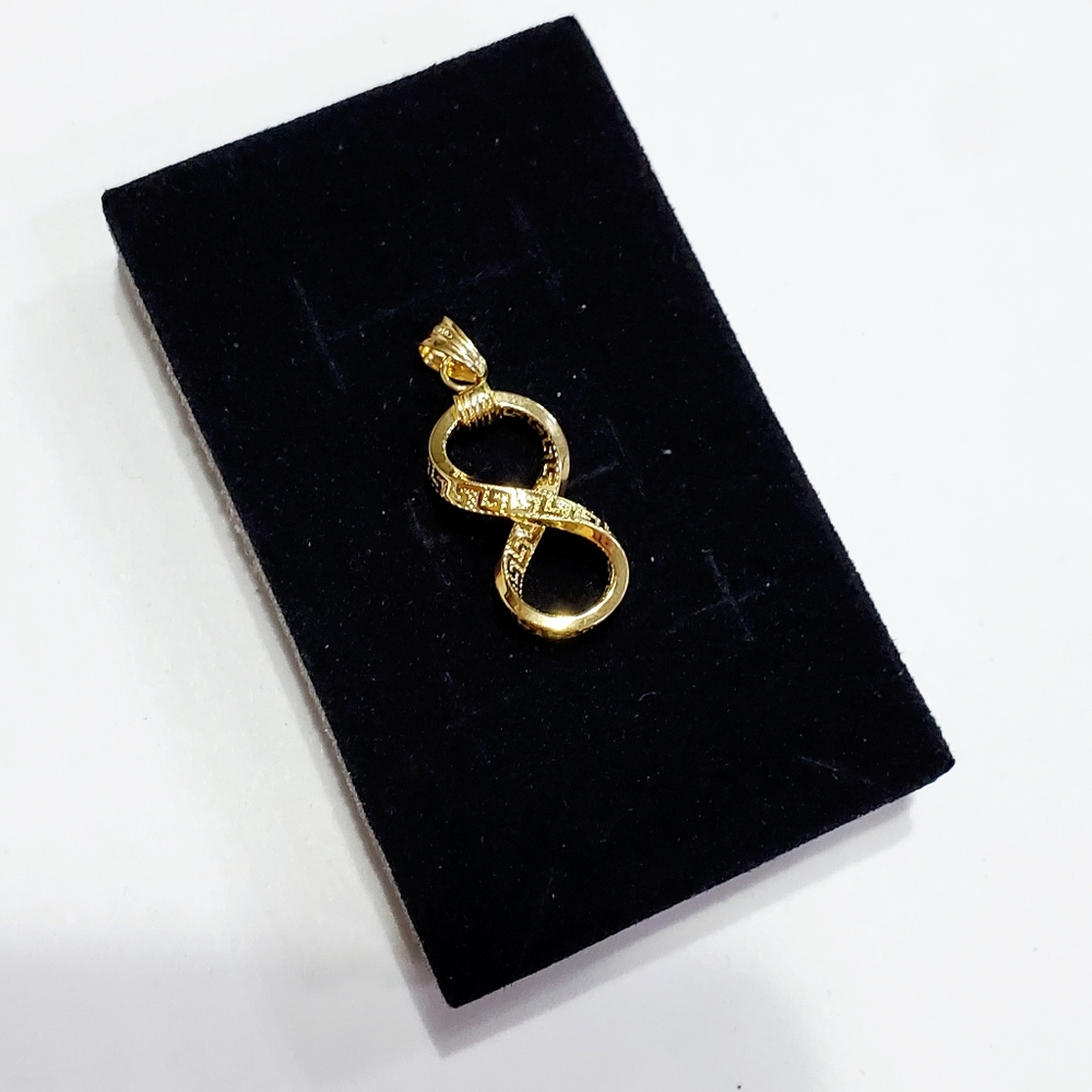 Authentic Real 18k Solid Yellow Gold Brand Inspired Infinity Pendant